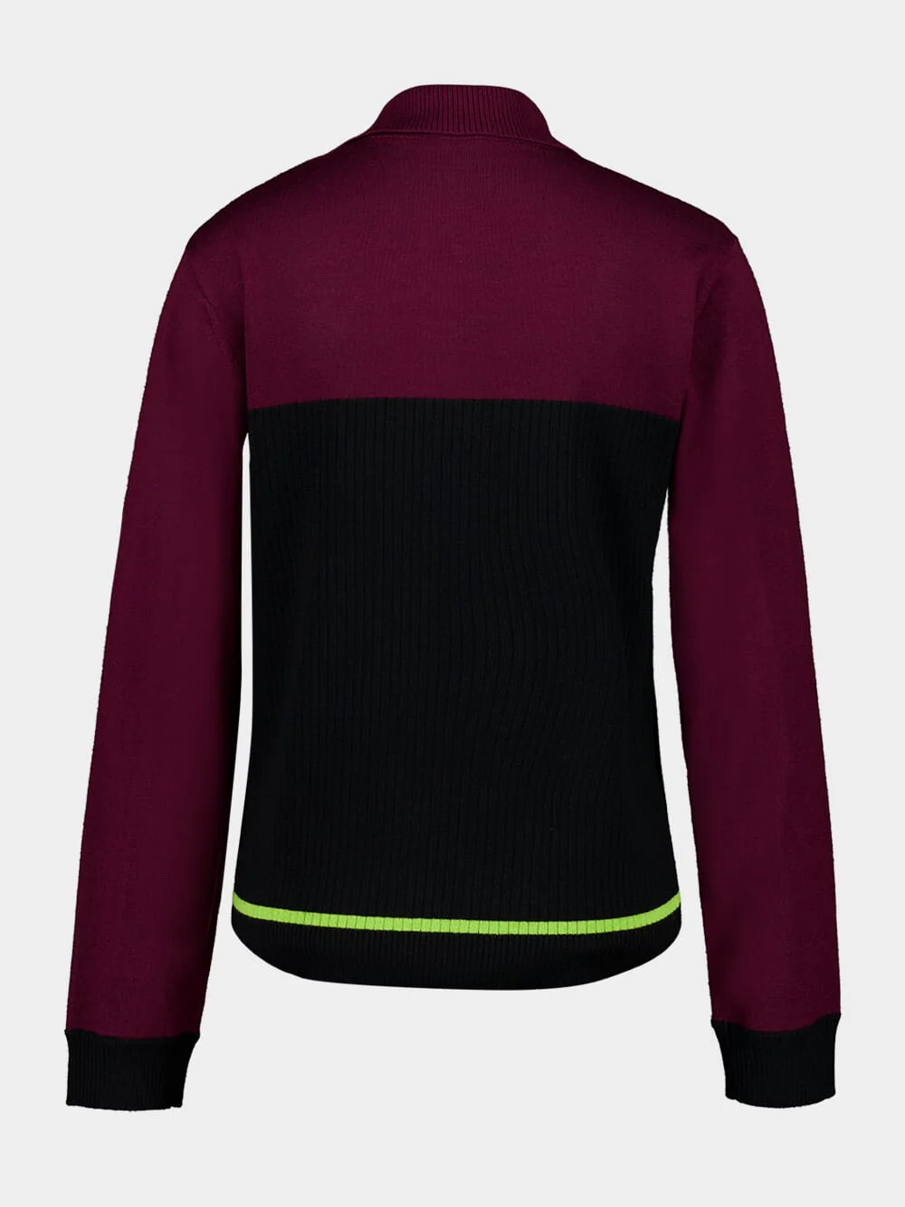 Black Striped Oversized Long Sleeve Polo Shirt - Image 2