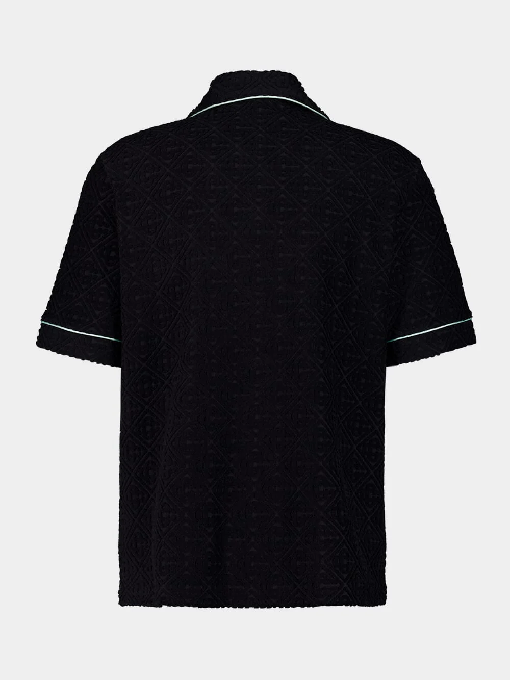 Black Towelling Monogram Cotton Shirt - Image 2