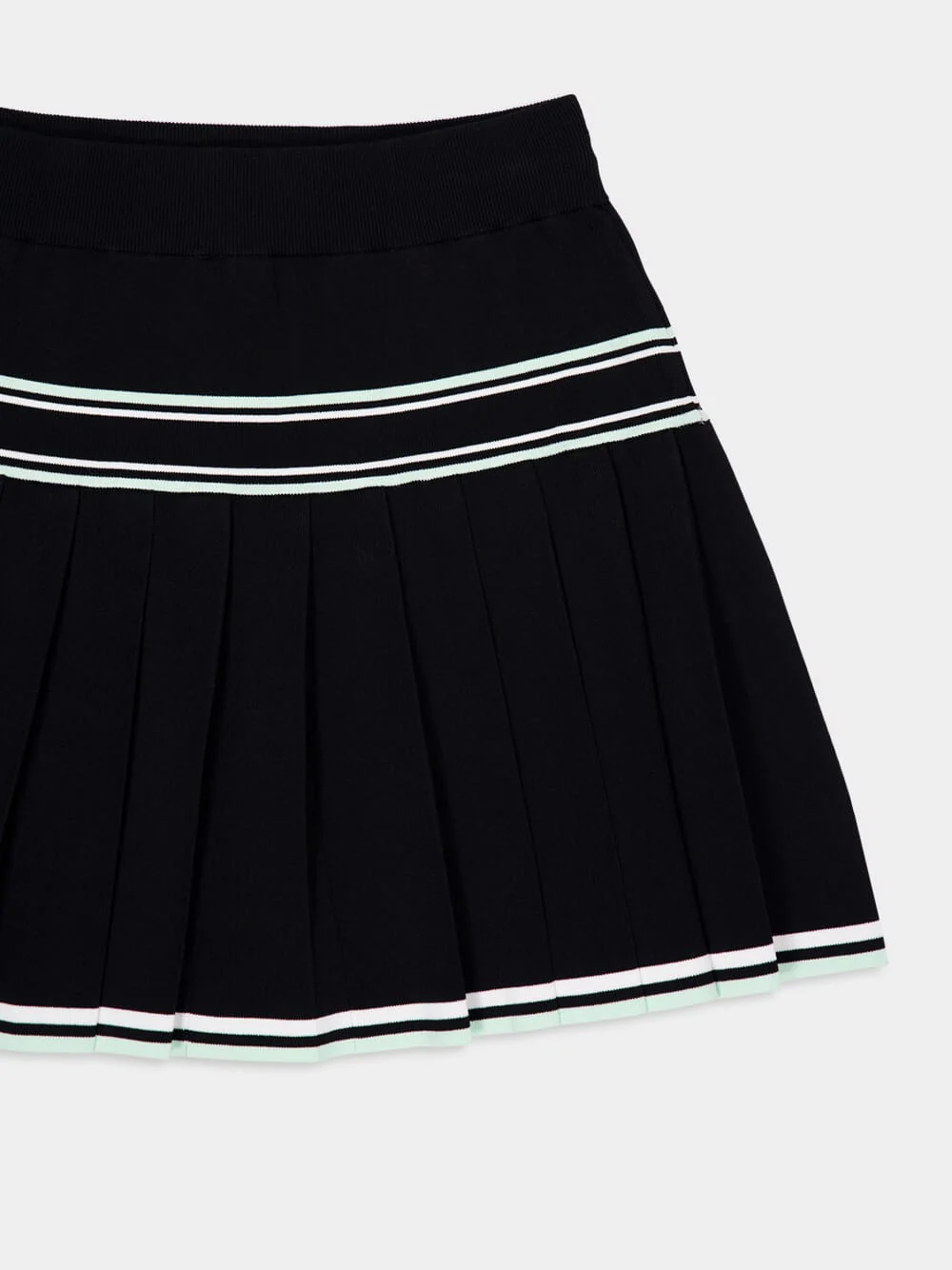 Black Viscose Pleated Mini Skirt - Image 4