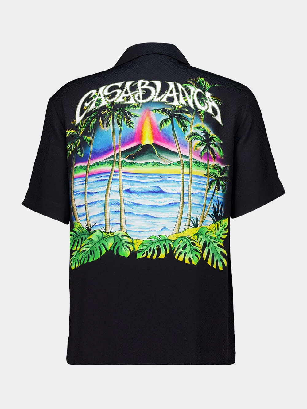 Black Volcano Silk Short Sleeve Shirt - Image 2