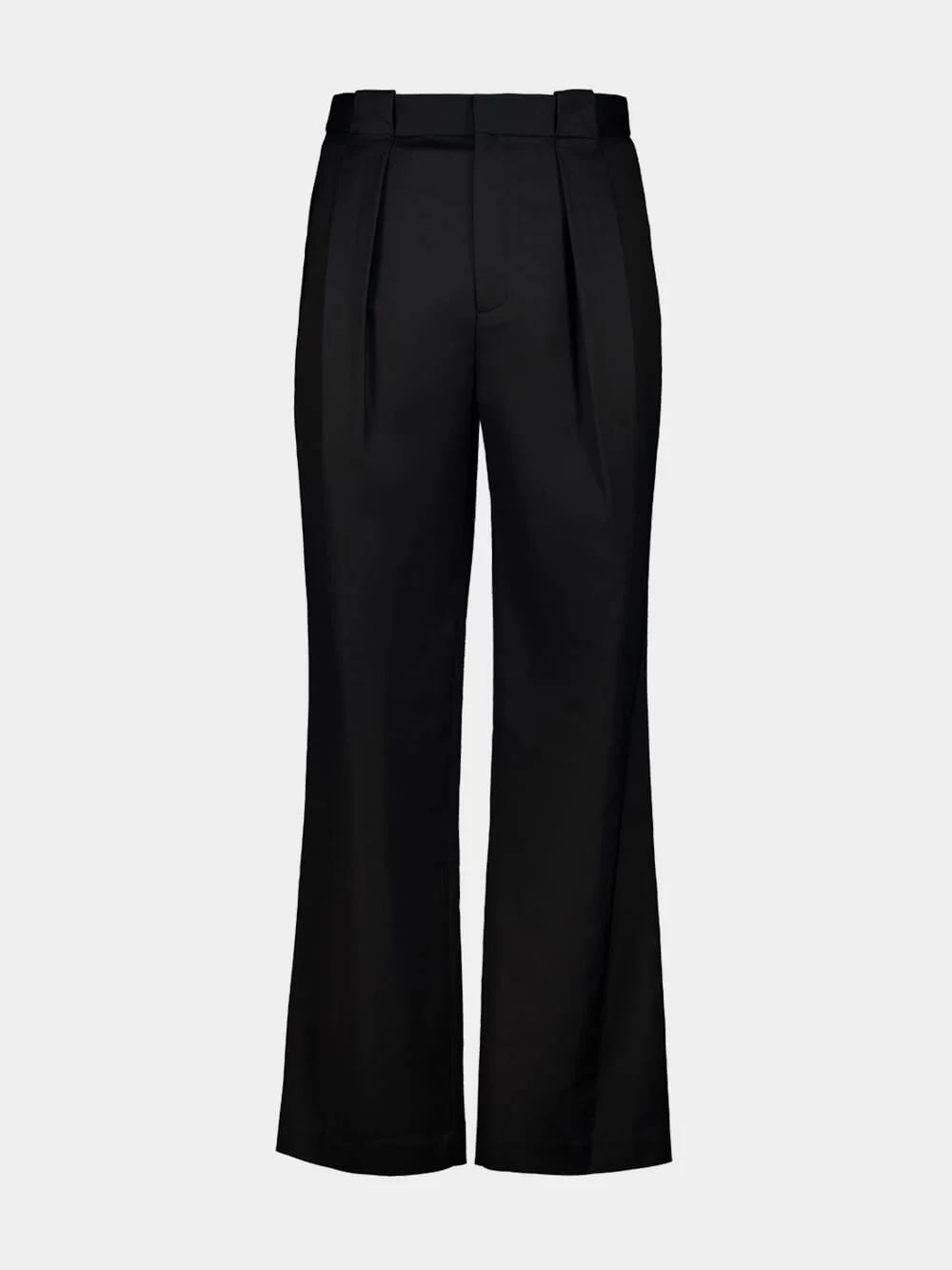 Black Wide-Leg Virgin Wool Trousers