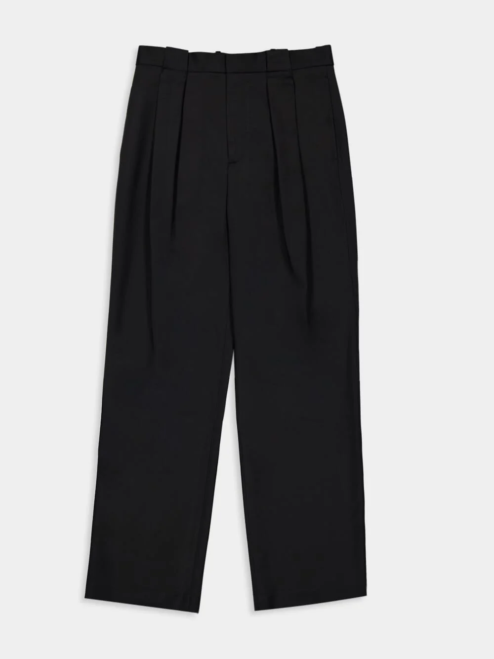 Black Wide-Leg Virgin Wool Trousers - Image 5
