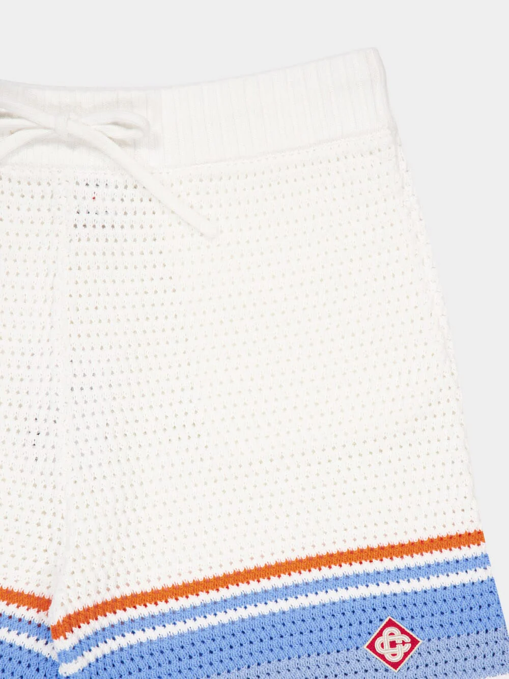 Blue Cotton Tennis Crochet Shorts - Image 3