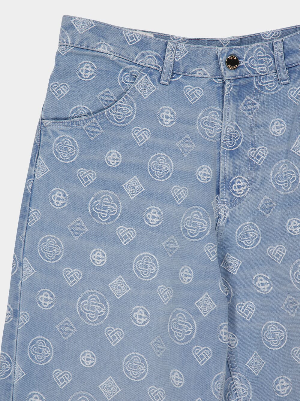 Blue Denim Monogram Jeans - Image 3