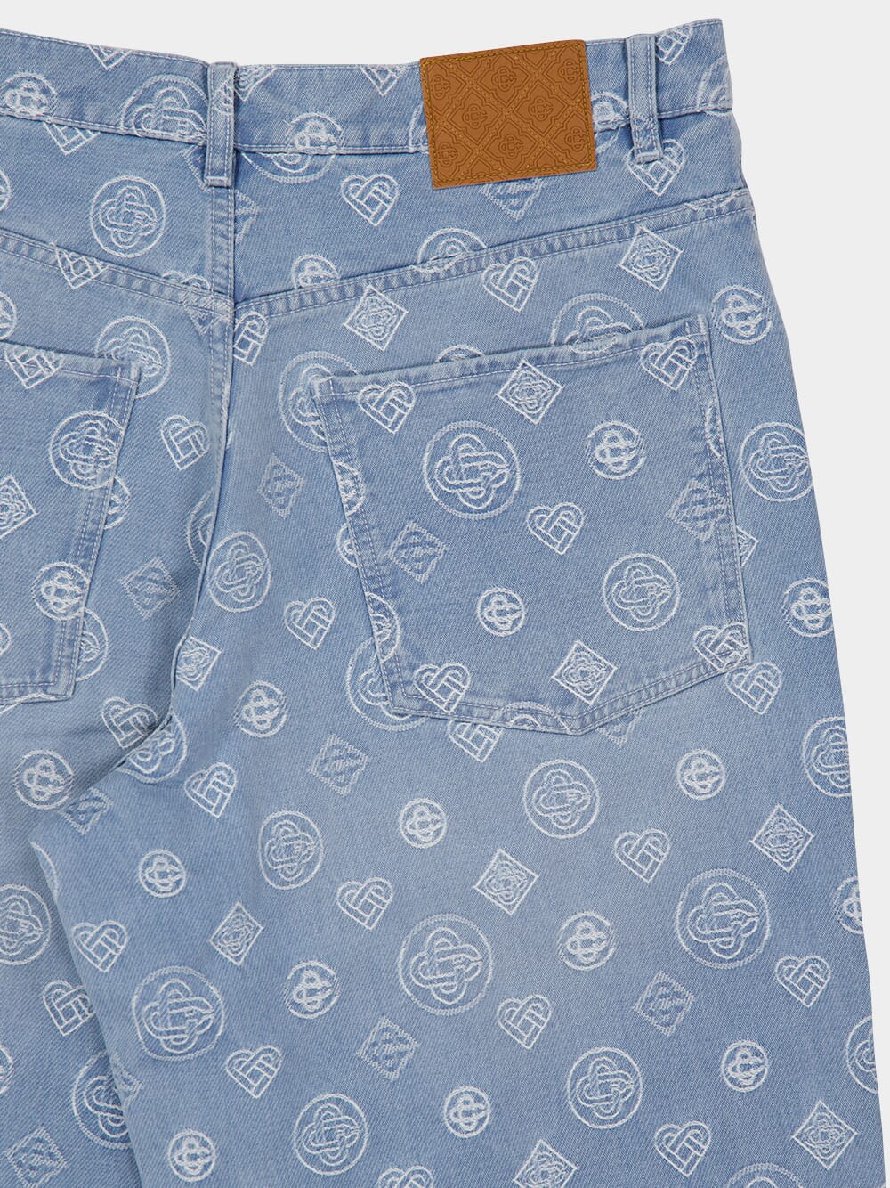 Blue Denim Monogram Jeans - Image 4
