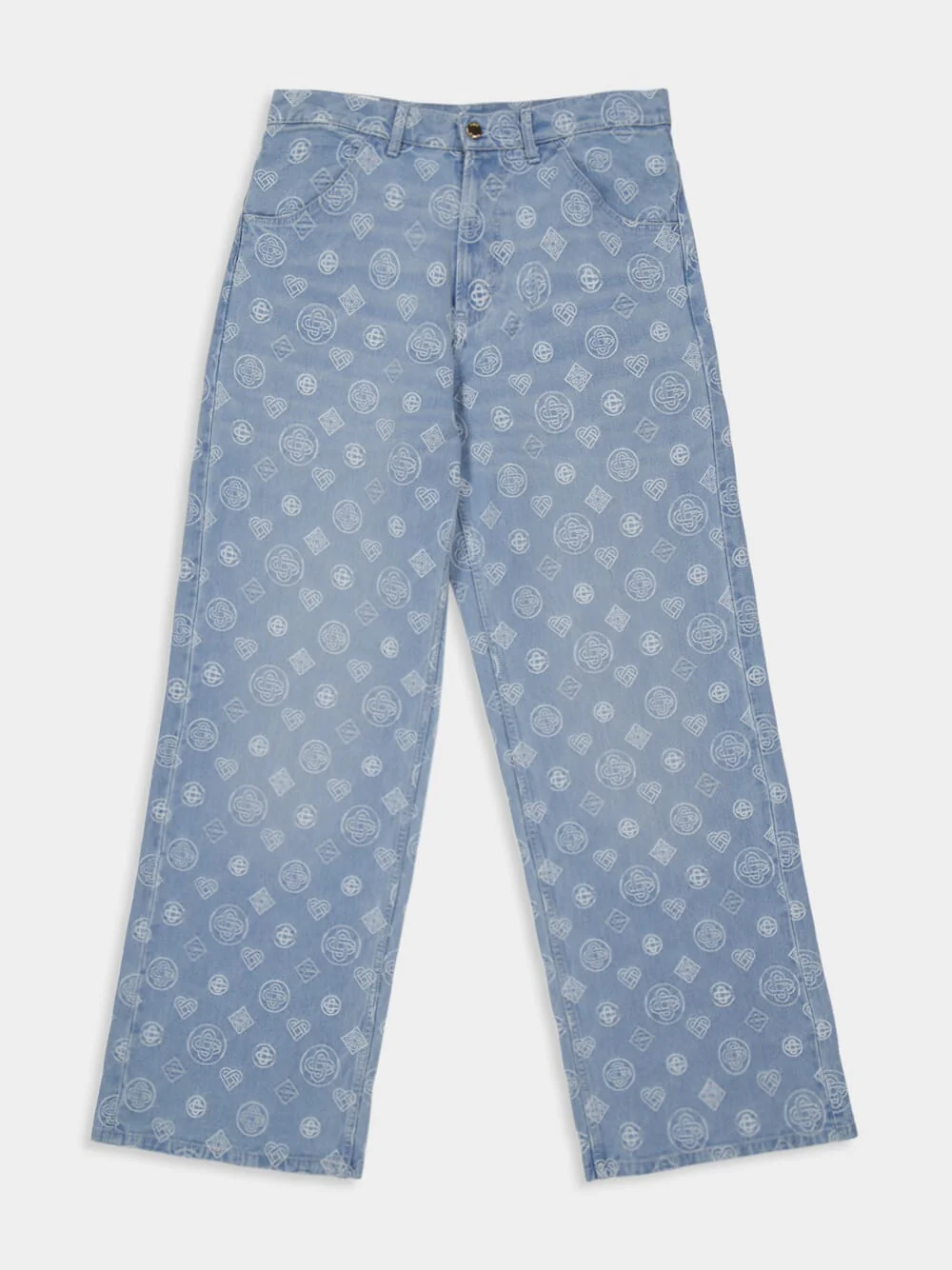 Blue Denim Monogram Jeans - Image 5