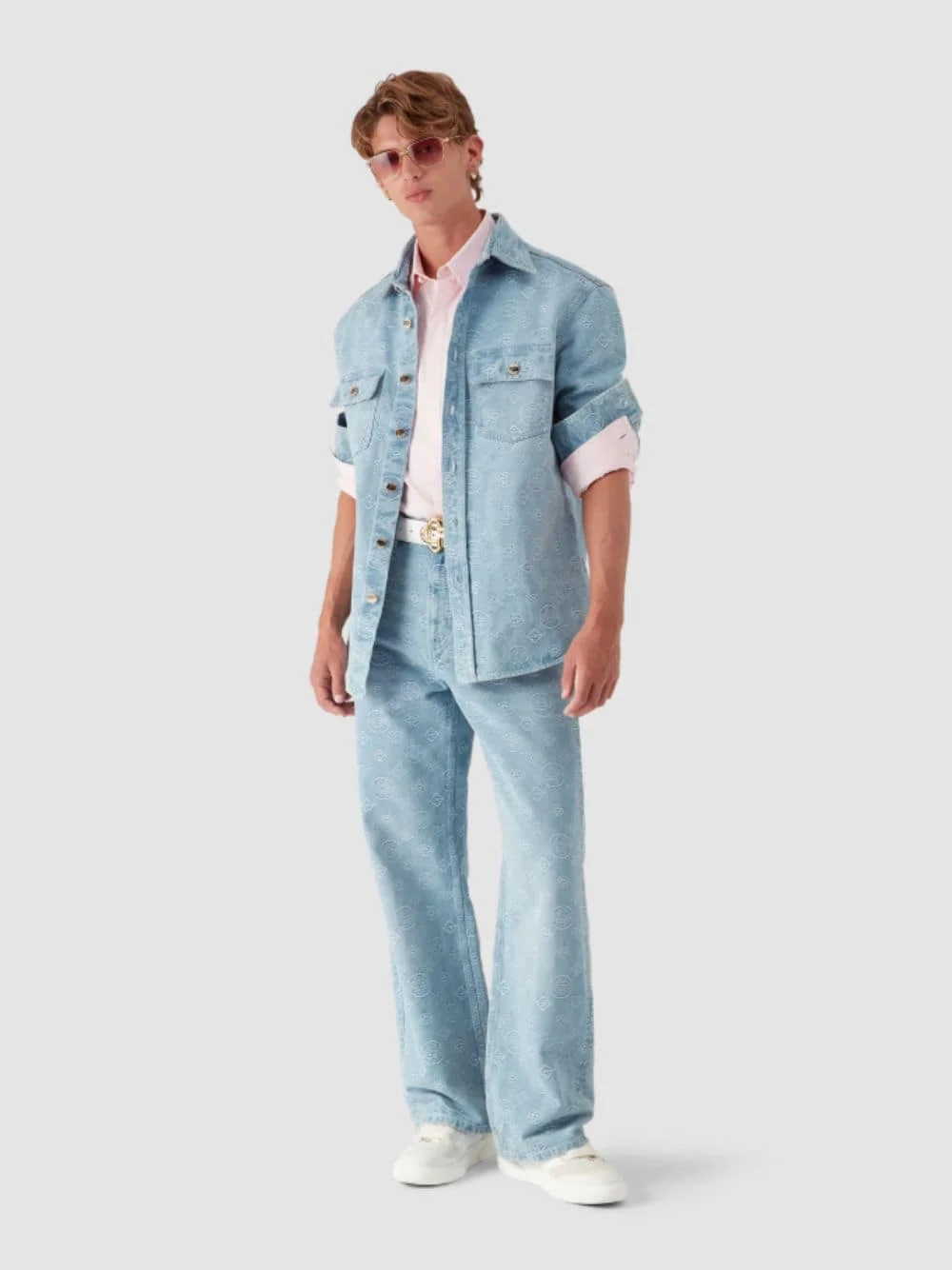 Blue Denim Monogram Shirt