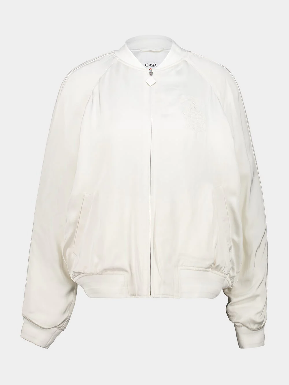 Off-White Satin Bomber Jacket