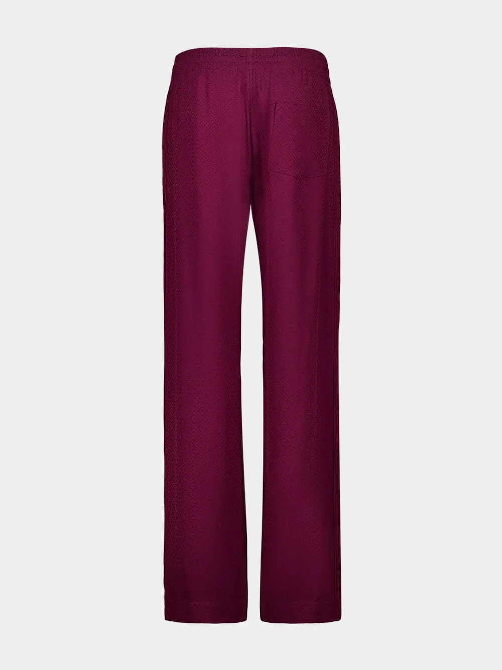 Burgundy Monogram Silk Lounge Trousers - Image 2