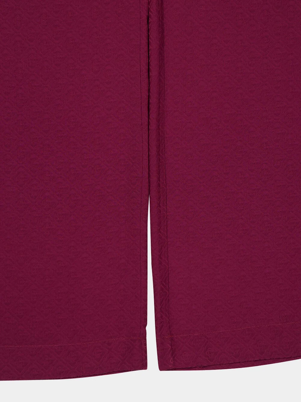 Burgundy Monogram Silk Lounge Trousers - Image 4