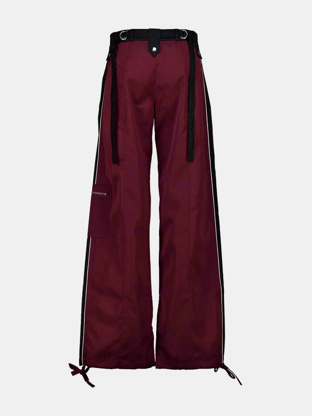 Burgundy Nylon Monogram Raver Trousers - Image 2