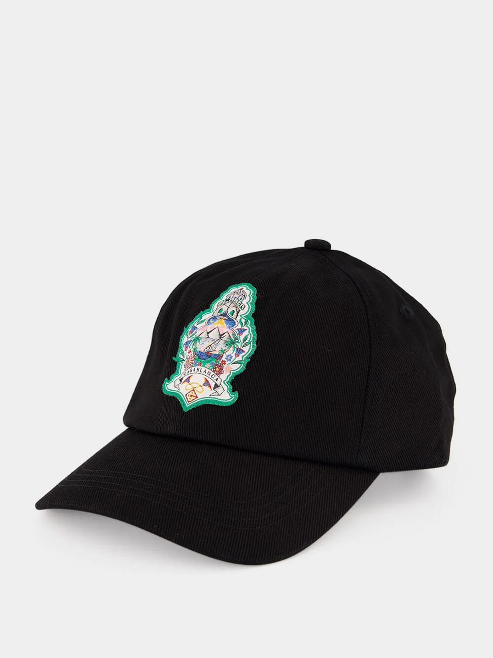 Black Hotel Emblem Cotton Cap