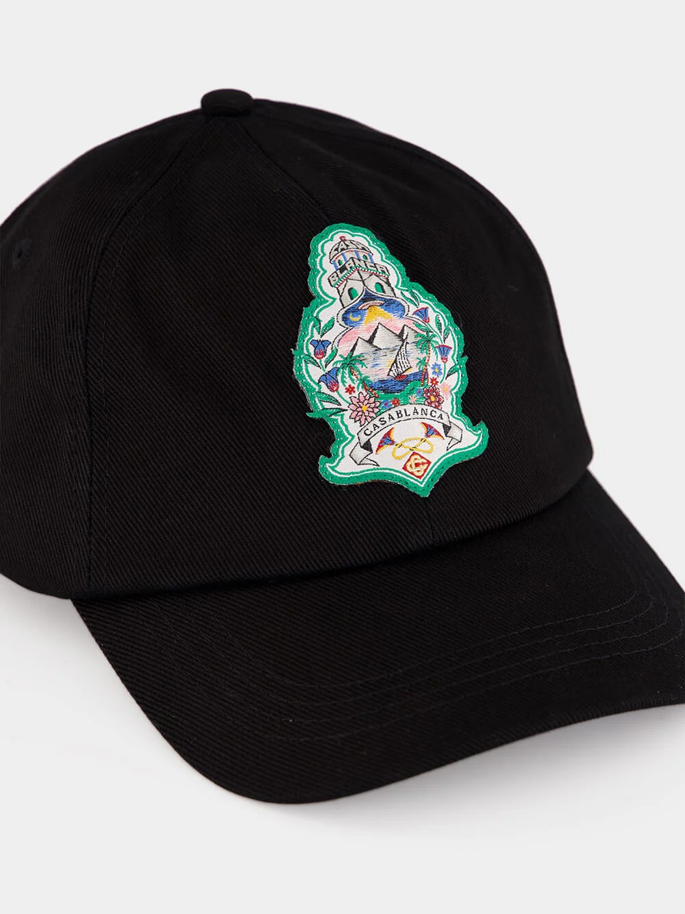 Black Hotel Emblem Cotton Cap - Image 3