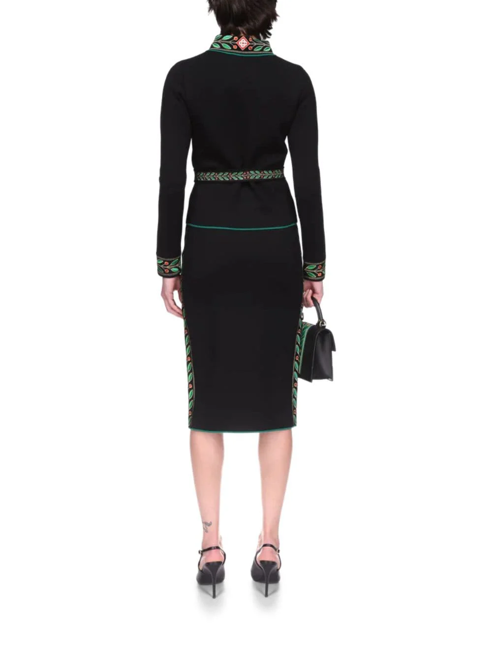 Black Laurel Knit Merino Wool Skirt - Image 4