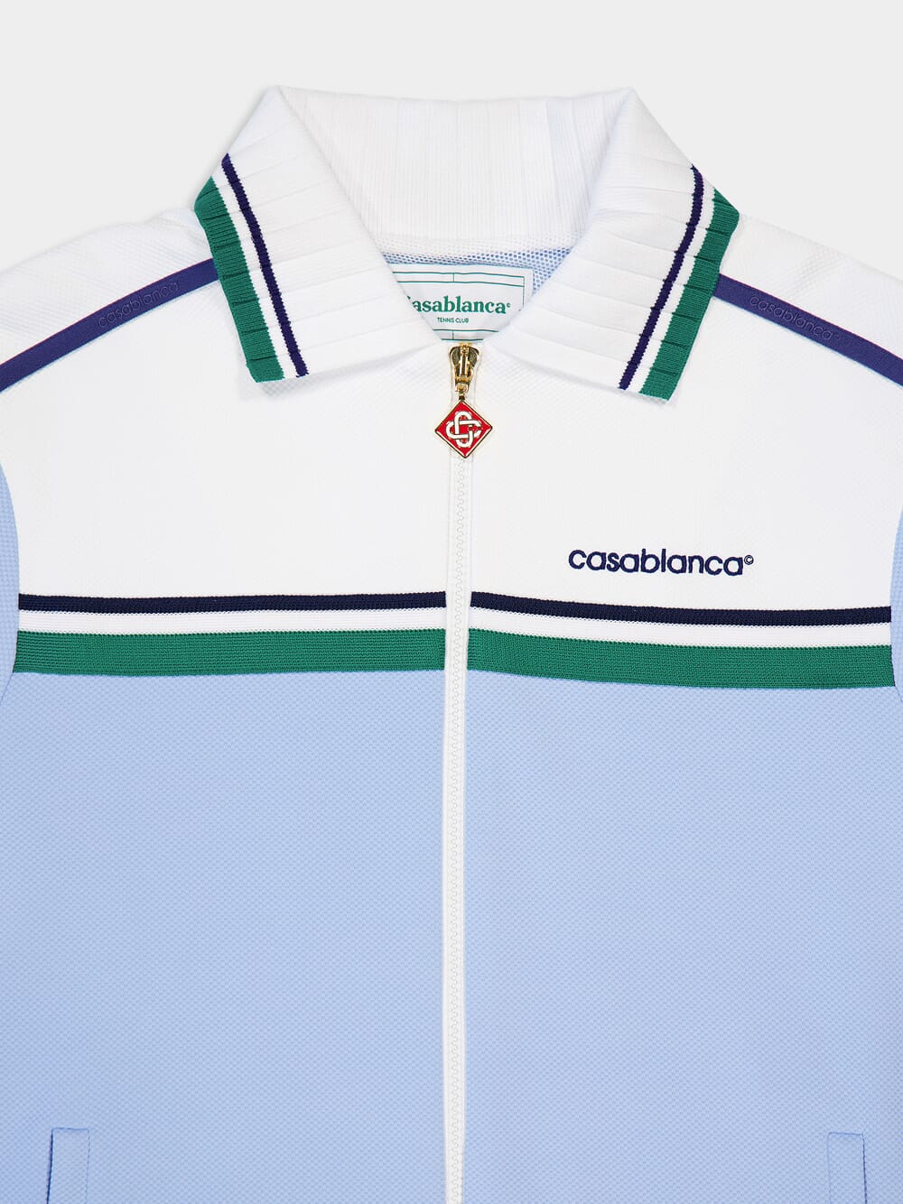 Light Blue Piqué Track Jacket - Image 5