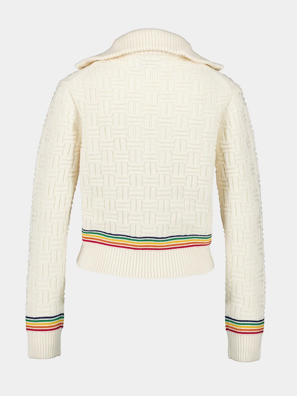 Merino Wool Column Knit Rainbow Jumper - Image 2