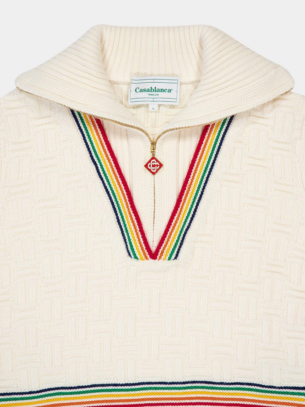 Merino Wool Column Knit Rainbow Jumper - Image 3