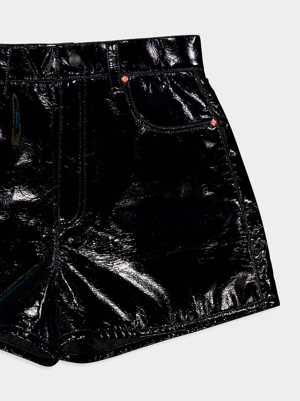 Patent Shorts with Logo - Image 3
