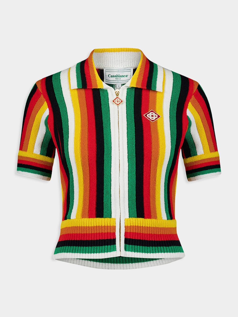 Striped Cotton-Blend Towelling Top