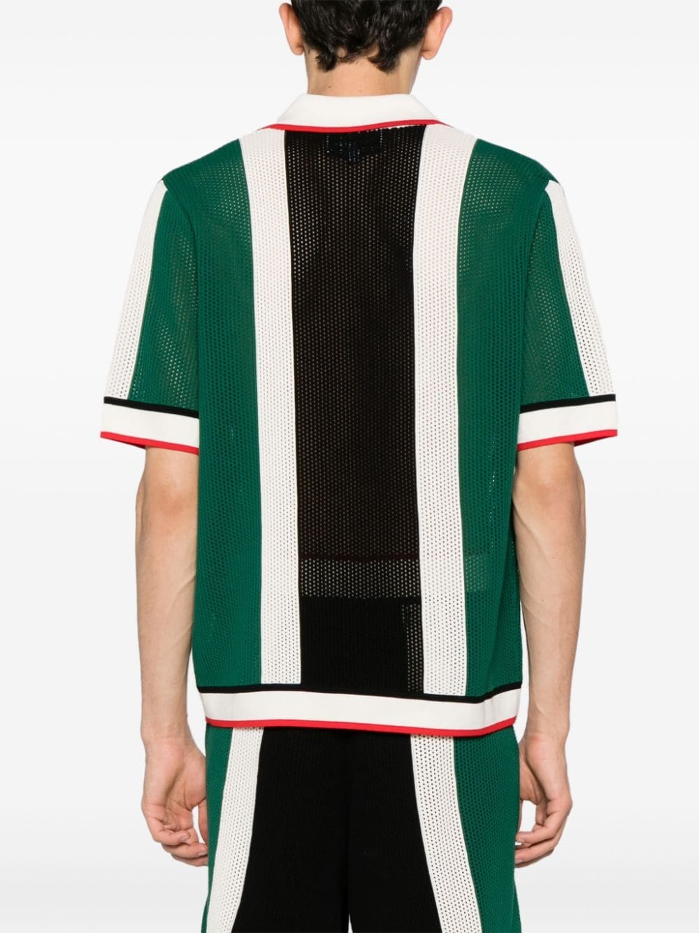 Striped Knitted Mesh Shirt - Image 4