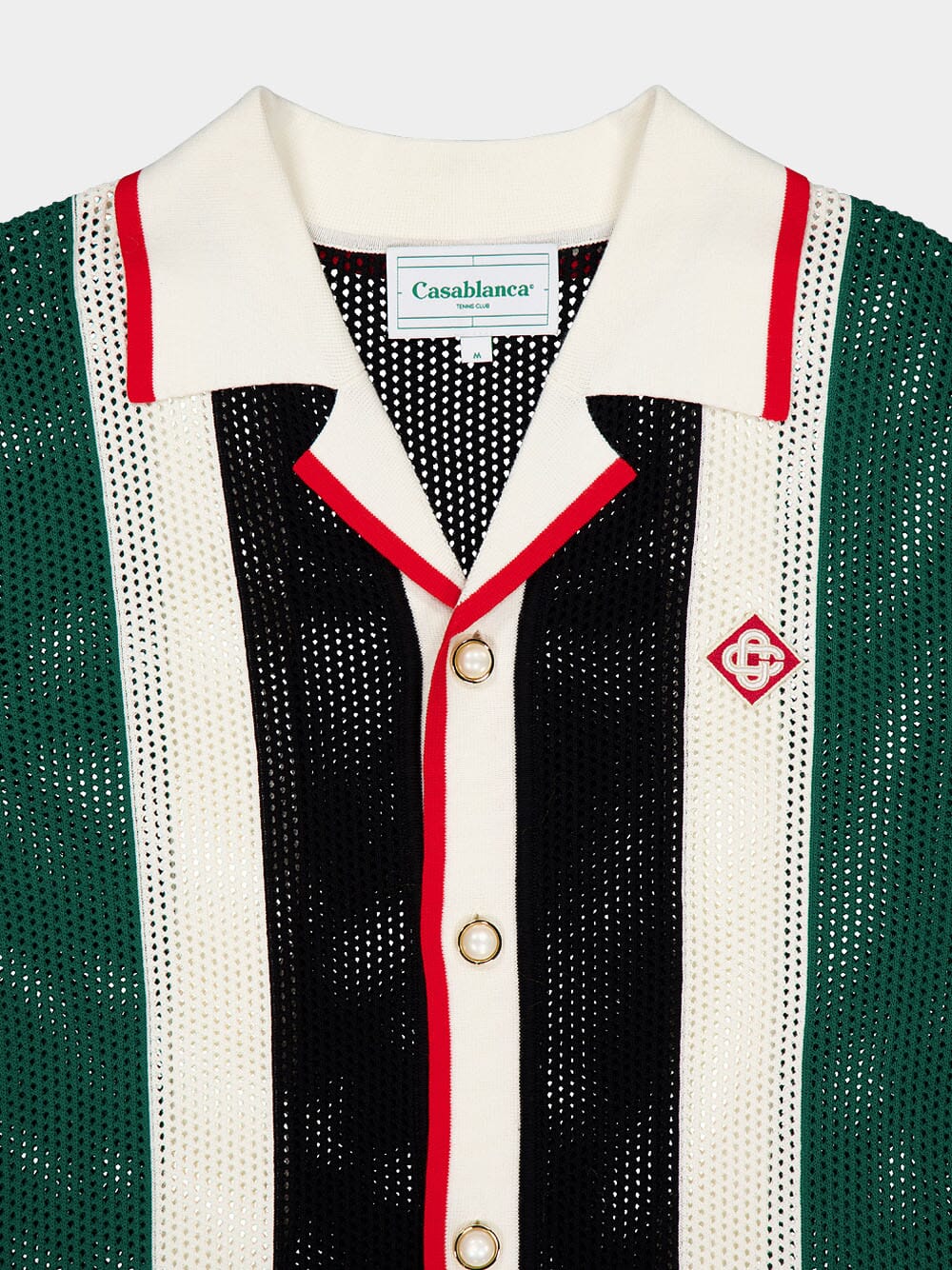 Striped Knitted Mesh Shirt - Image 5