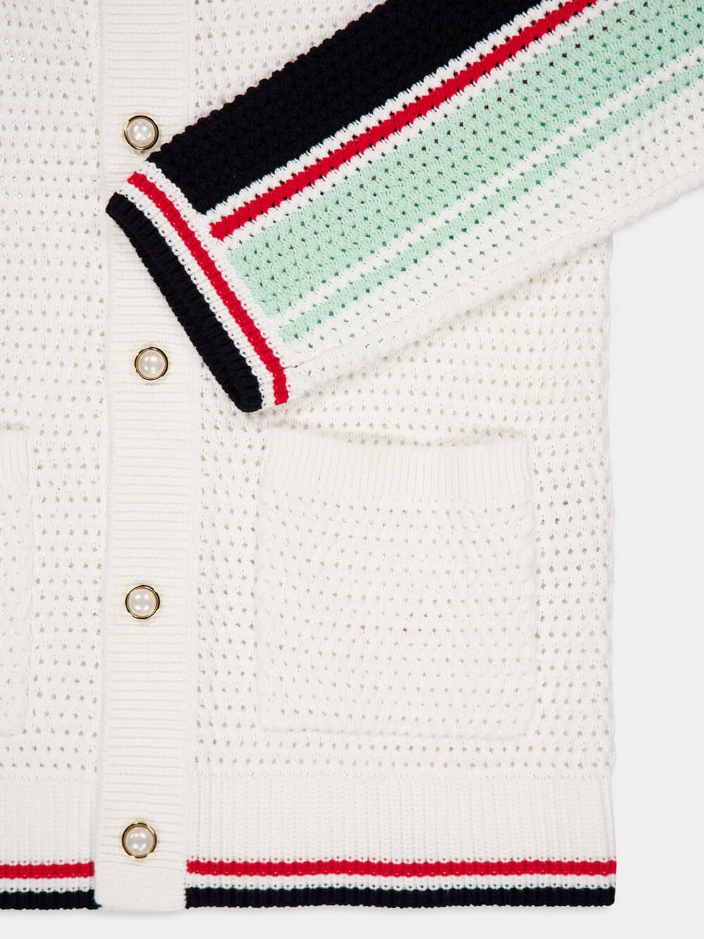 Cotton Tennis Crochet Shacket in Multicolour - Image 6