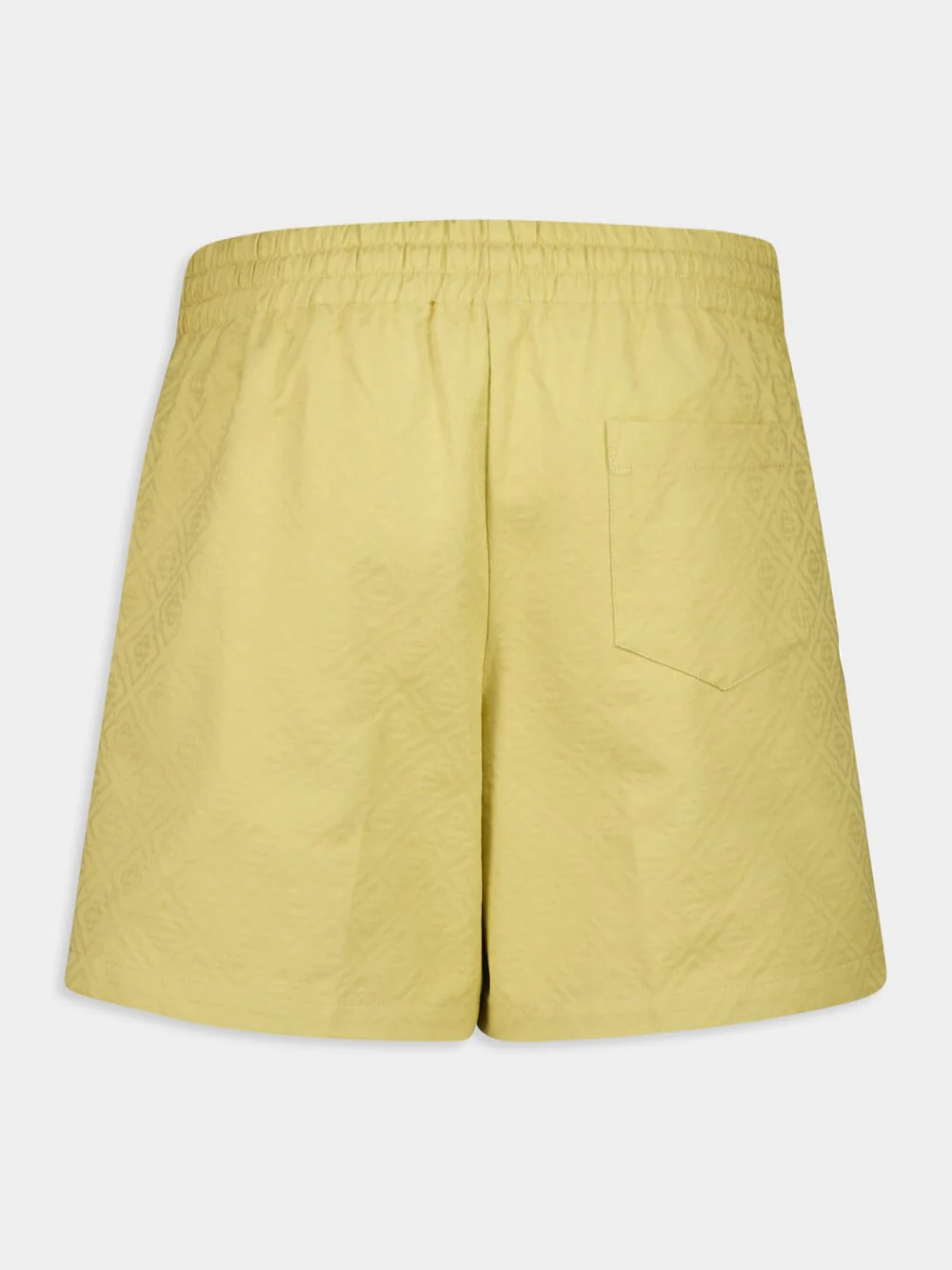 Yellow Monogram Drawstring Cotton Shorts - Image 2
