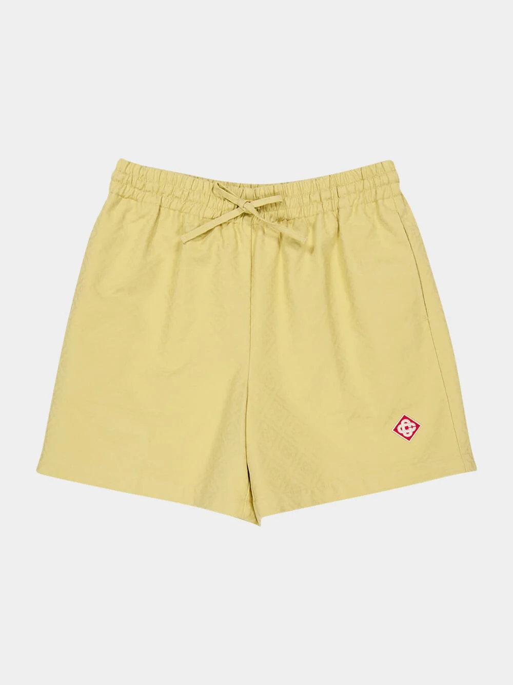 Yellow Monogram Drawstring Cotton Shorts - Image 5