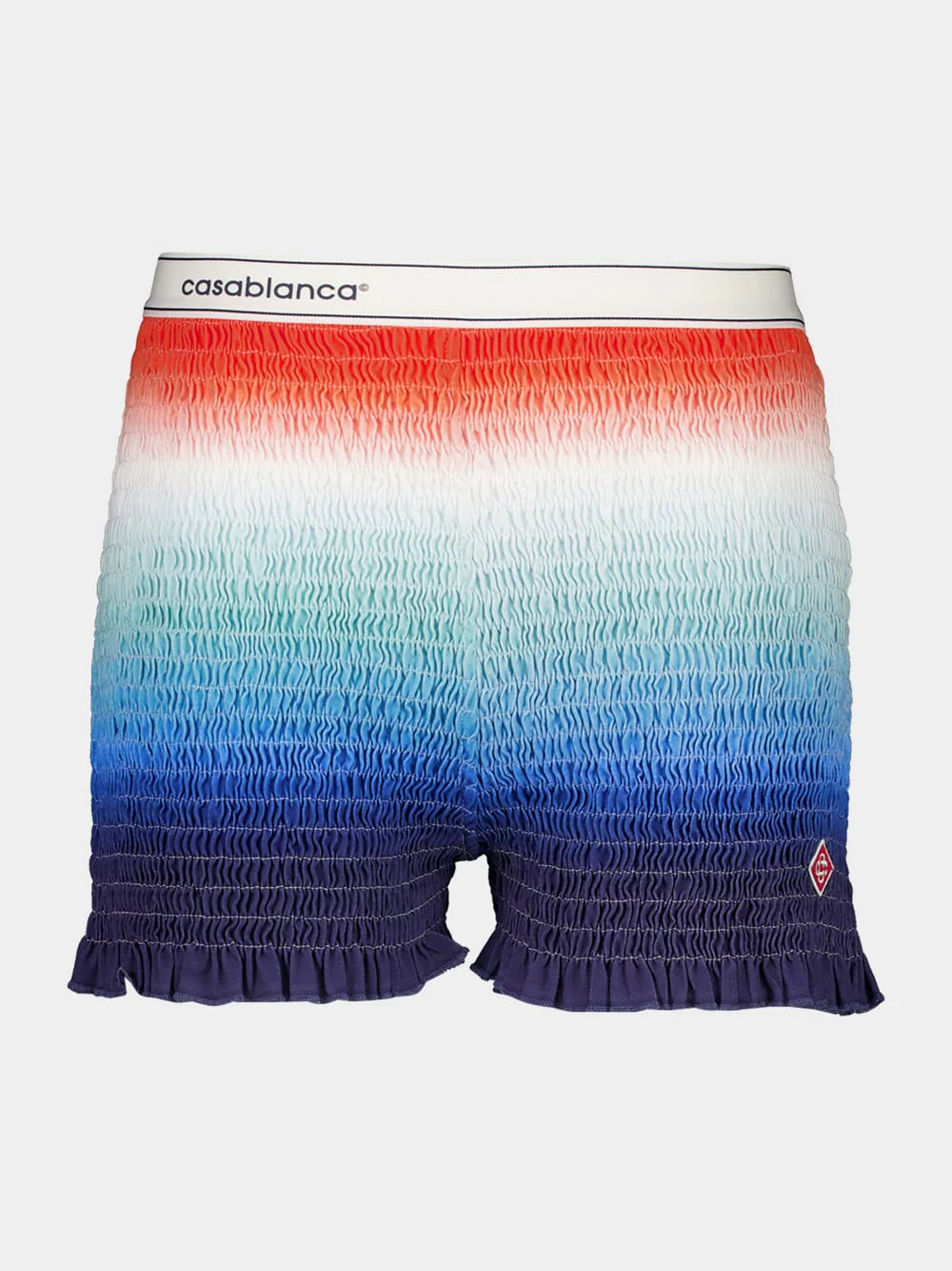 Gradient Shirred Cotton Shorts