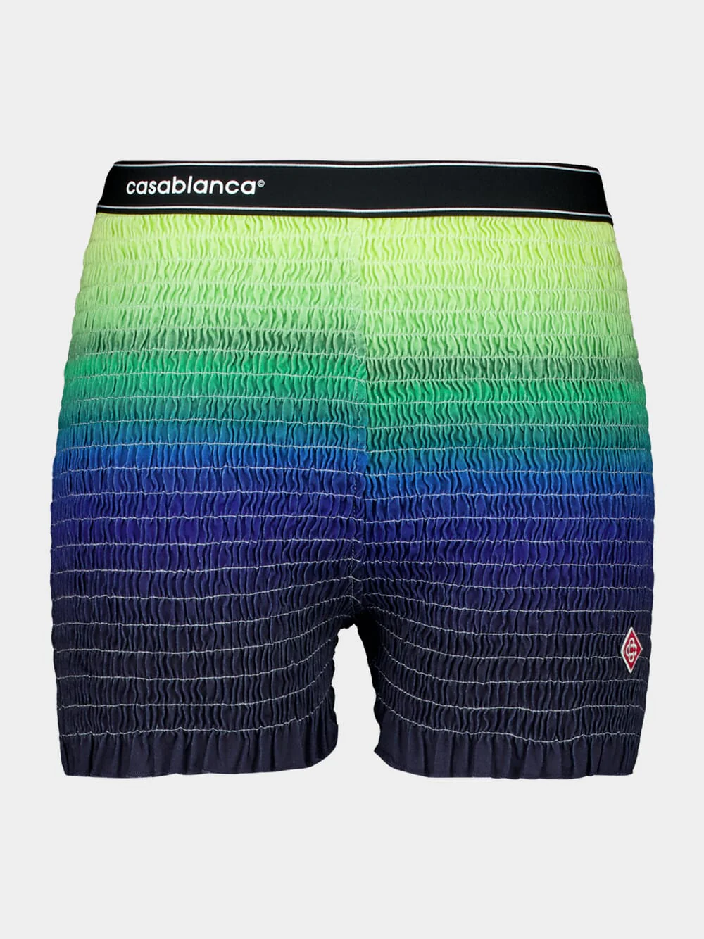 Gradient Shirred Cotton Shorts