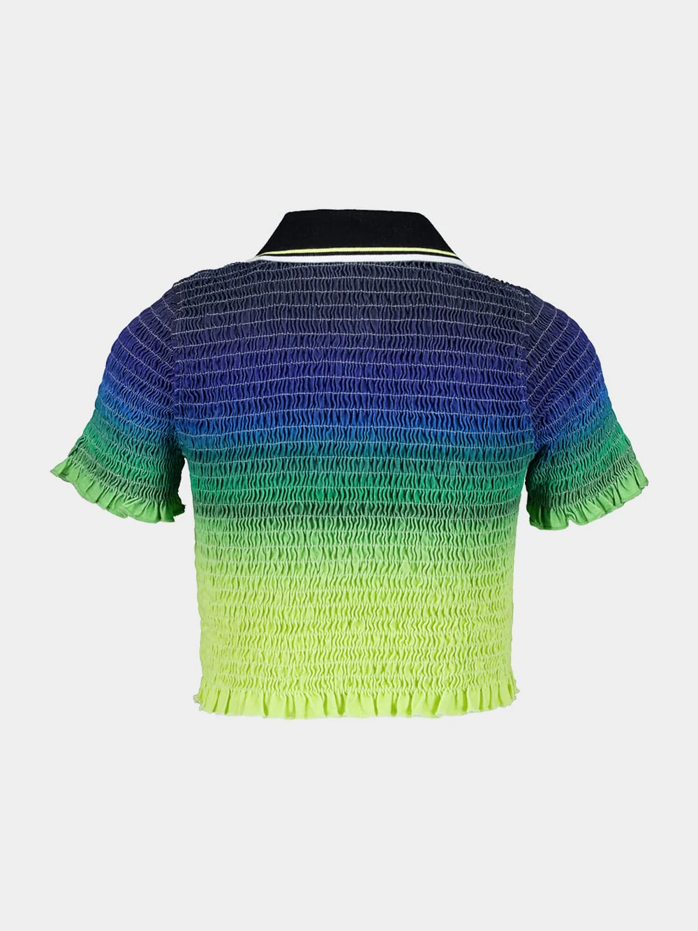 Gradient Shirred Short Sleeve Polo Shirt - Image 4