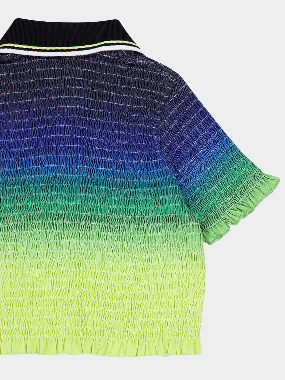 Gradient Shirred Short Sleeve Polo Shirt - Image 6