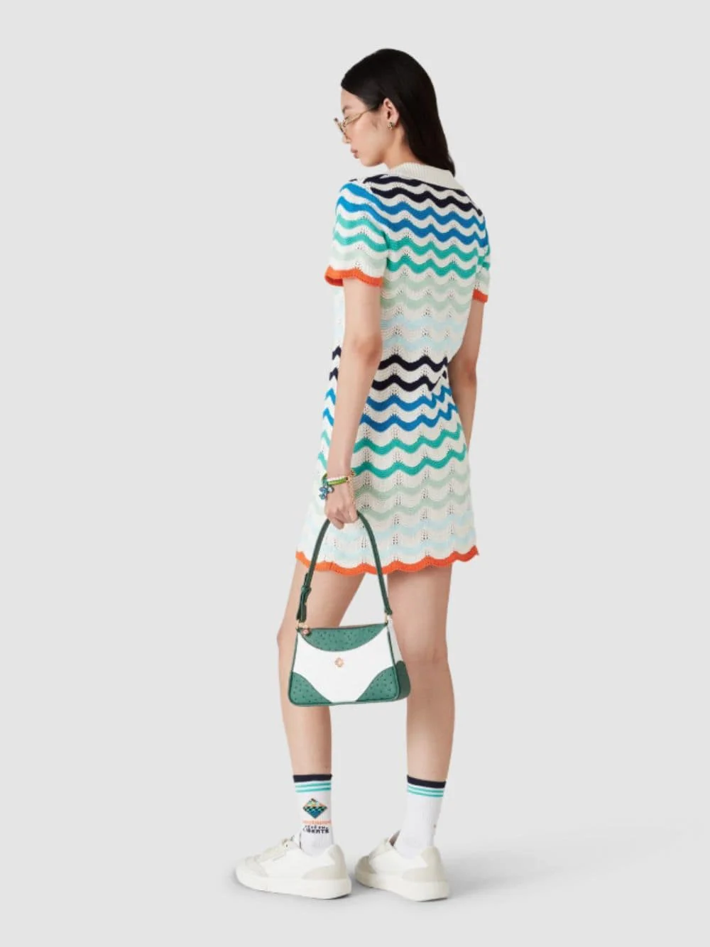 Gradient Wave Crochet Mini Dress - Image 3