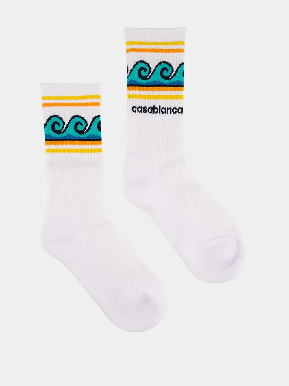 Greco Wave Socks Knitted Cotton Sports Socks