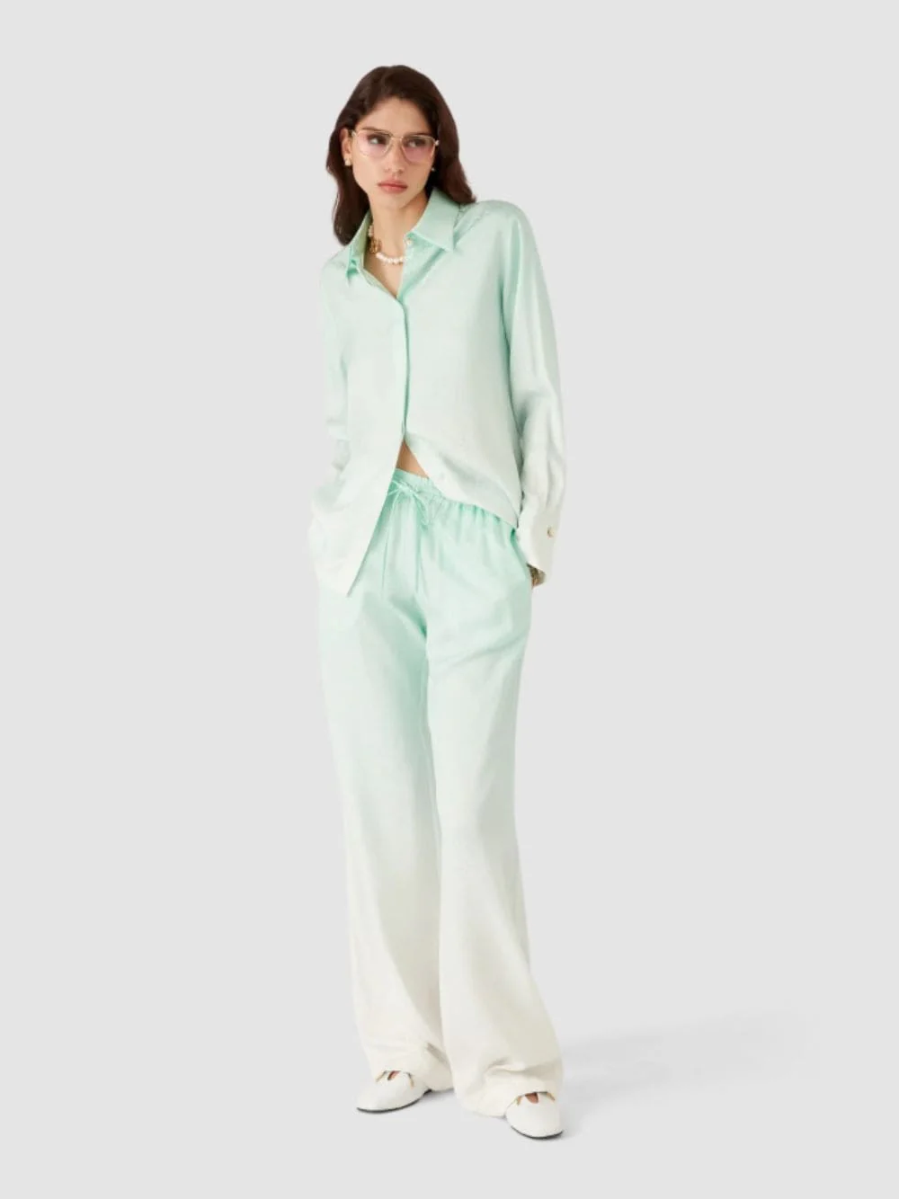 Green Gradient Jacquard Trousers