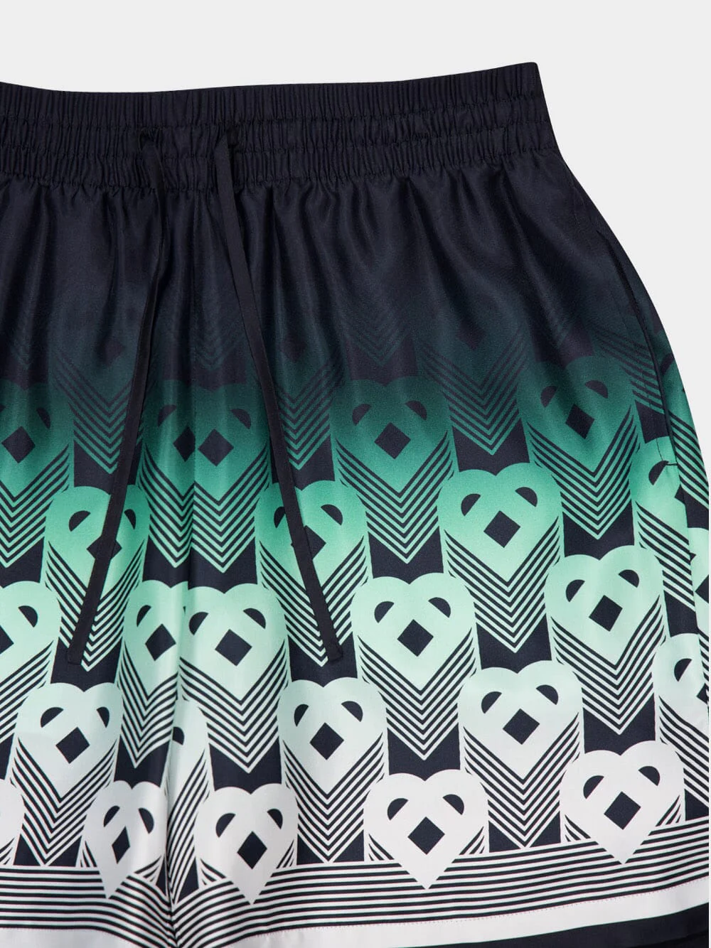 Green Gradient Monogram Silk Shorts - Image 3