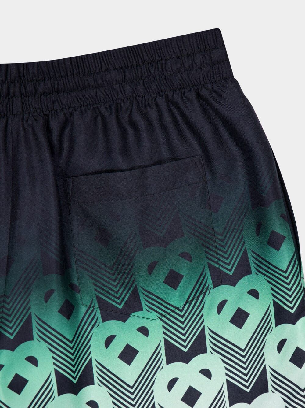 Green Gradient Monogram Silk Shorts - Image 4