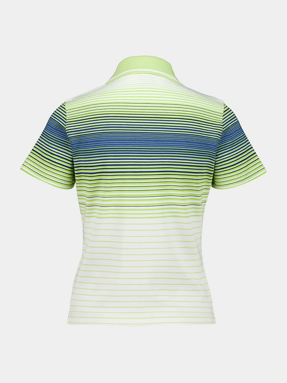 Green Gradient Striped Slim Fit Polo Shirt - Image 4