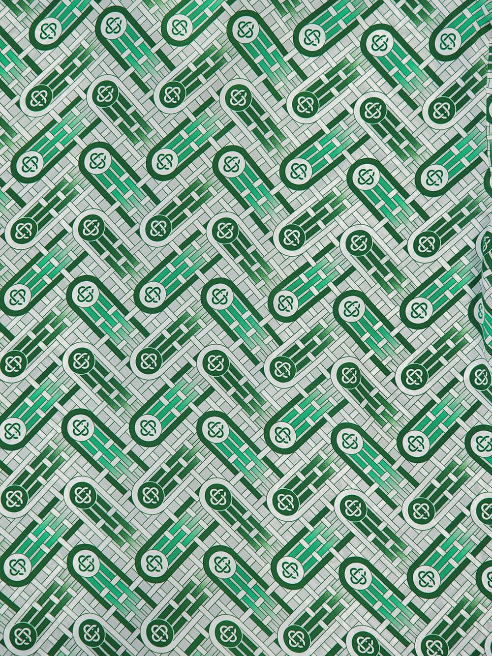 Green Silk Twill Cuban Collar Shirt - Image 4