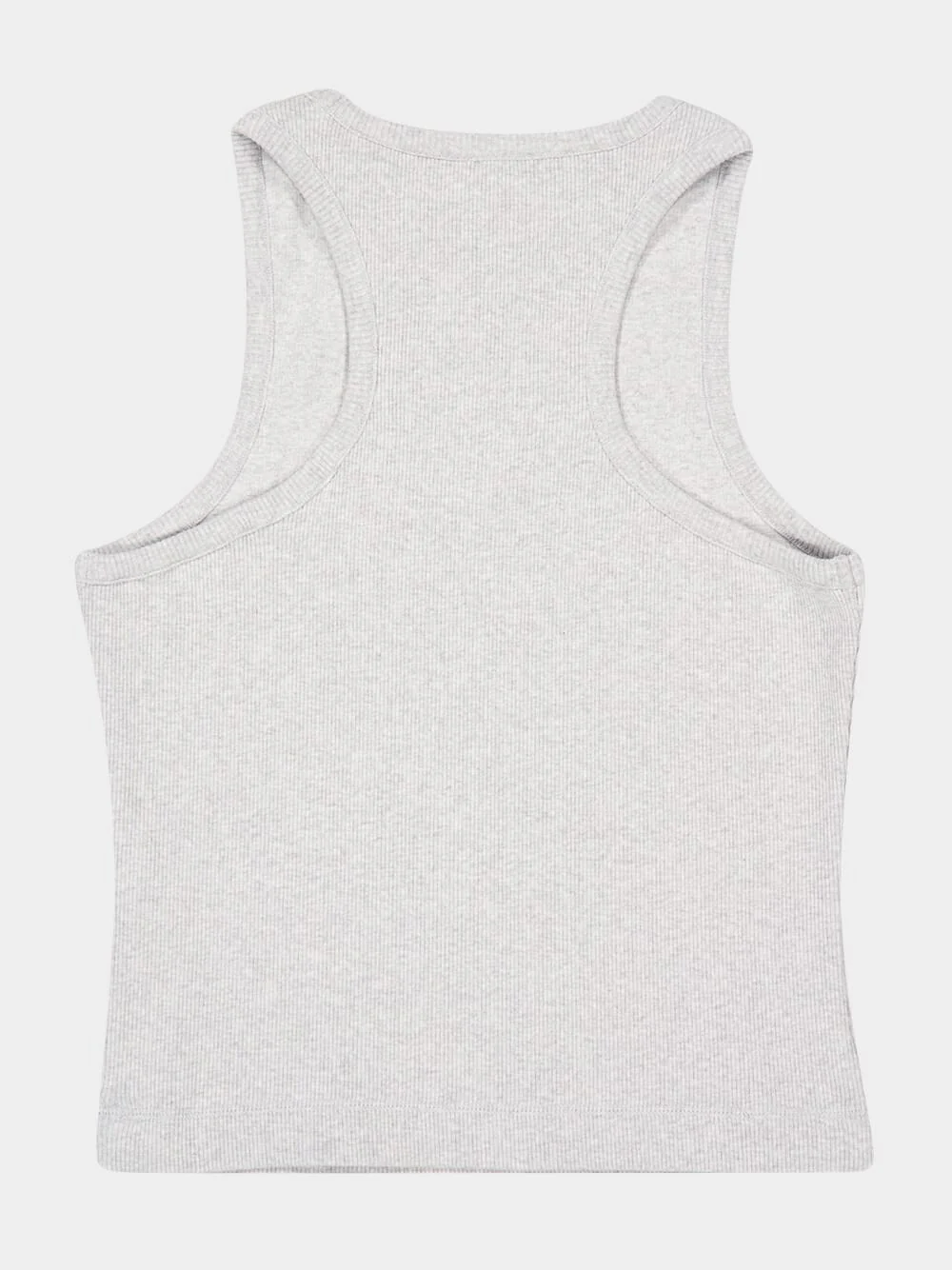 Grey Ribbed Logo Tank Top - Image 4