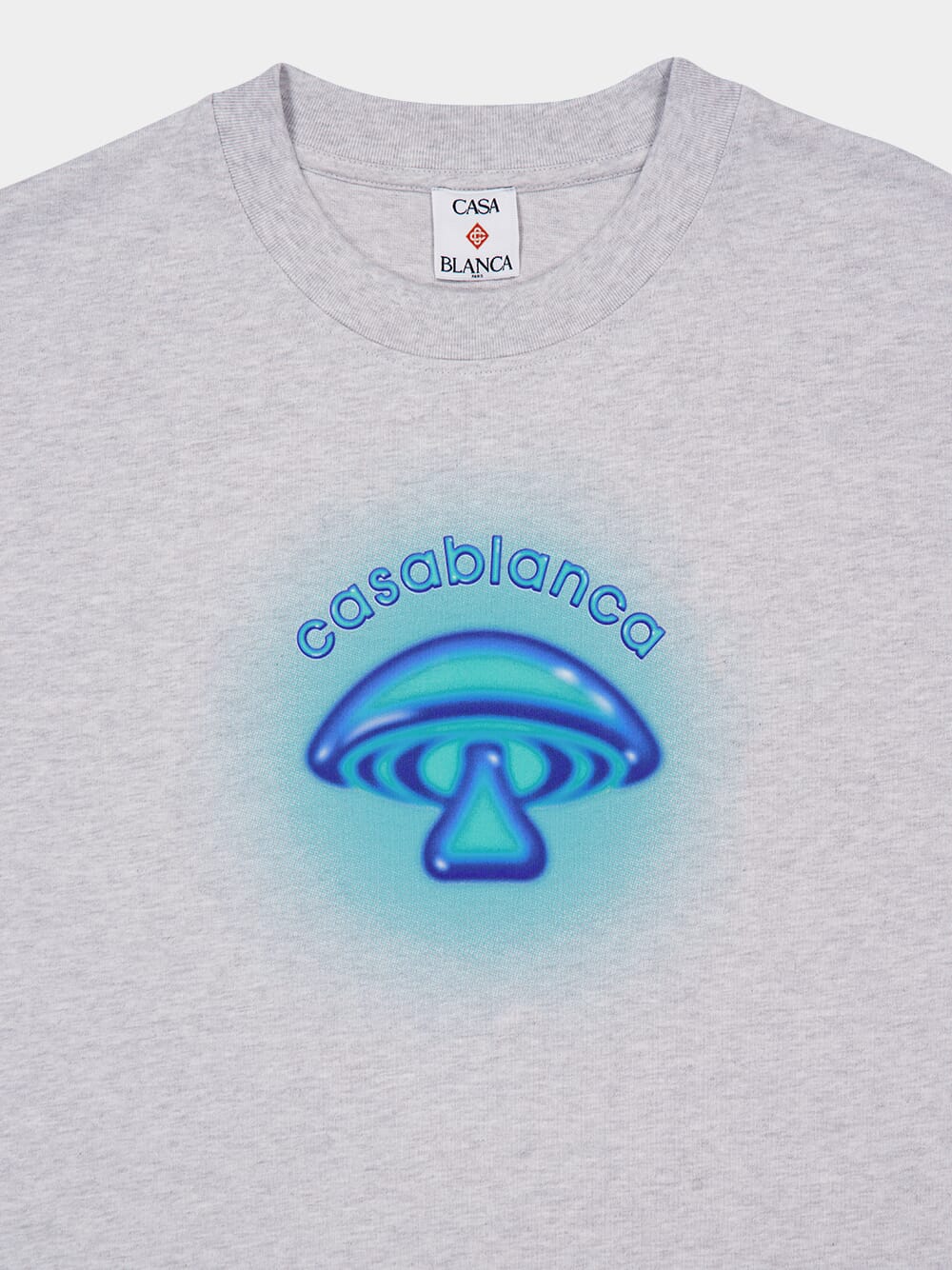 Grey Sleeveless Airbrush Mushroom Cotton T-Shirt - Image 3