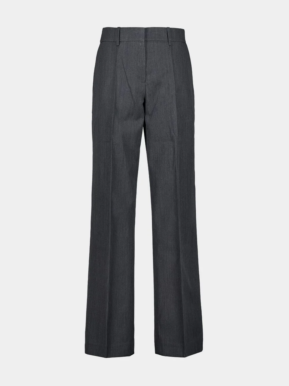 Grey Wool Tailored Fit Trousers