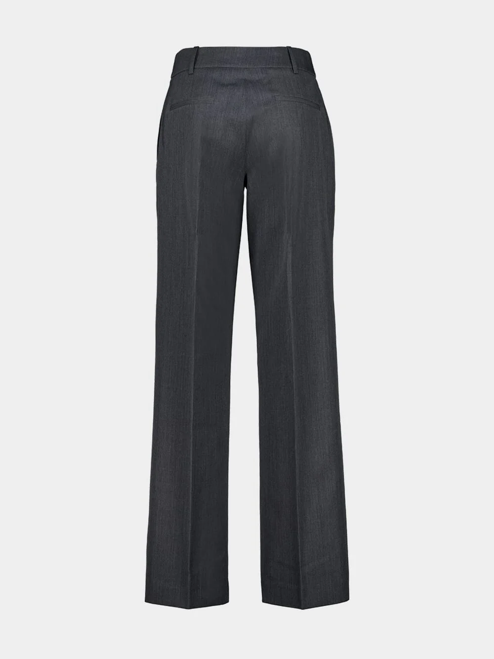 Grey Wool Tailored Fit Trousers - Image 2