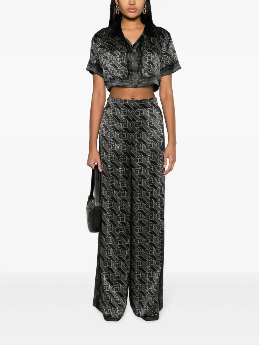Heart Monogram-Print Cropped Shirt - Image 2