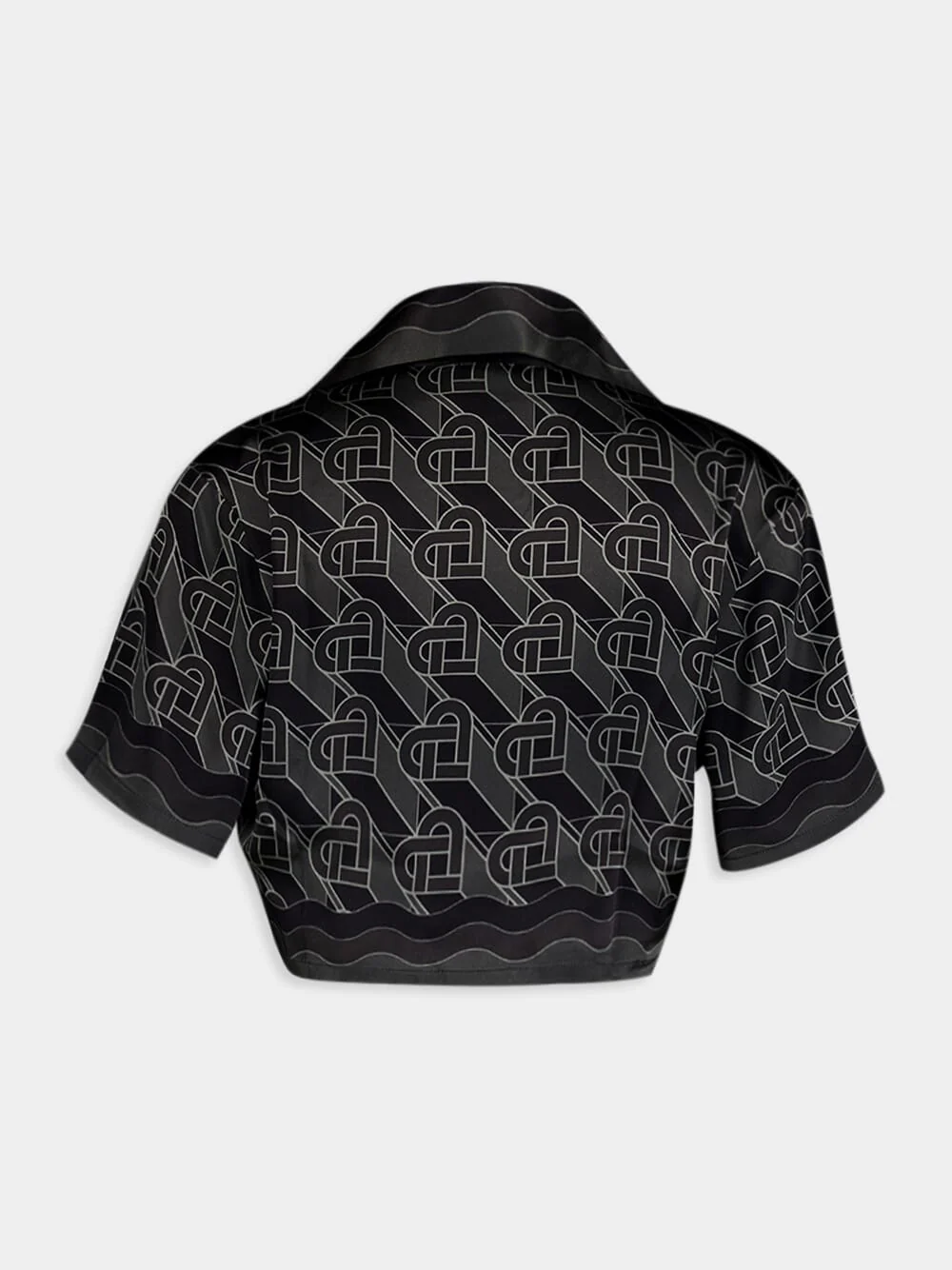 Heart Monogram-Print Cropped Shirt - Image 3