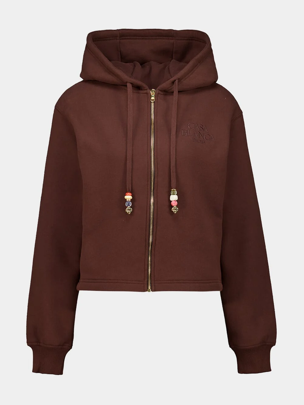 Dark Brown Cropped Hooded Sweatshirt