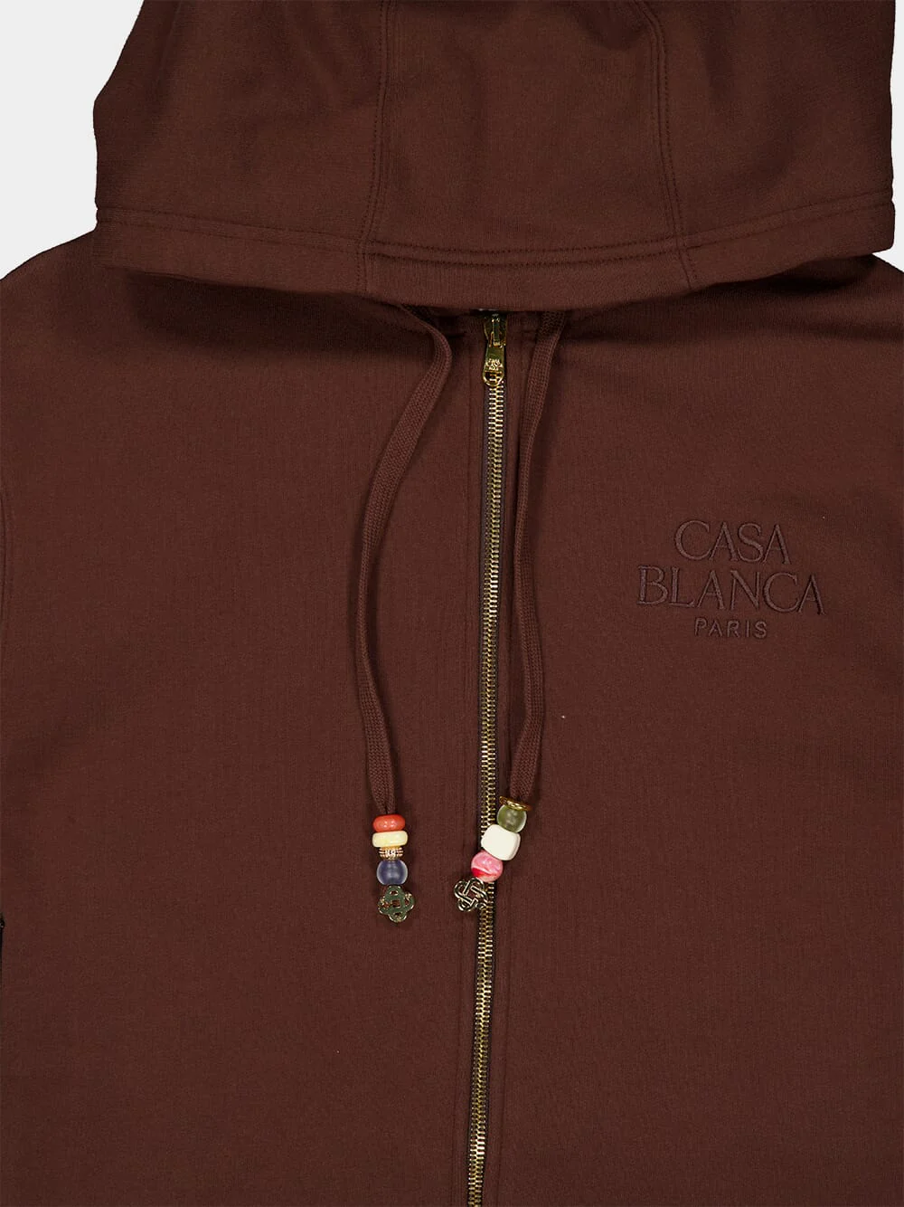 Dark Brown Cropped Hooded Sweatshirt - Image 5