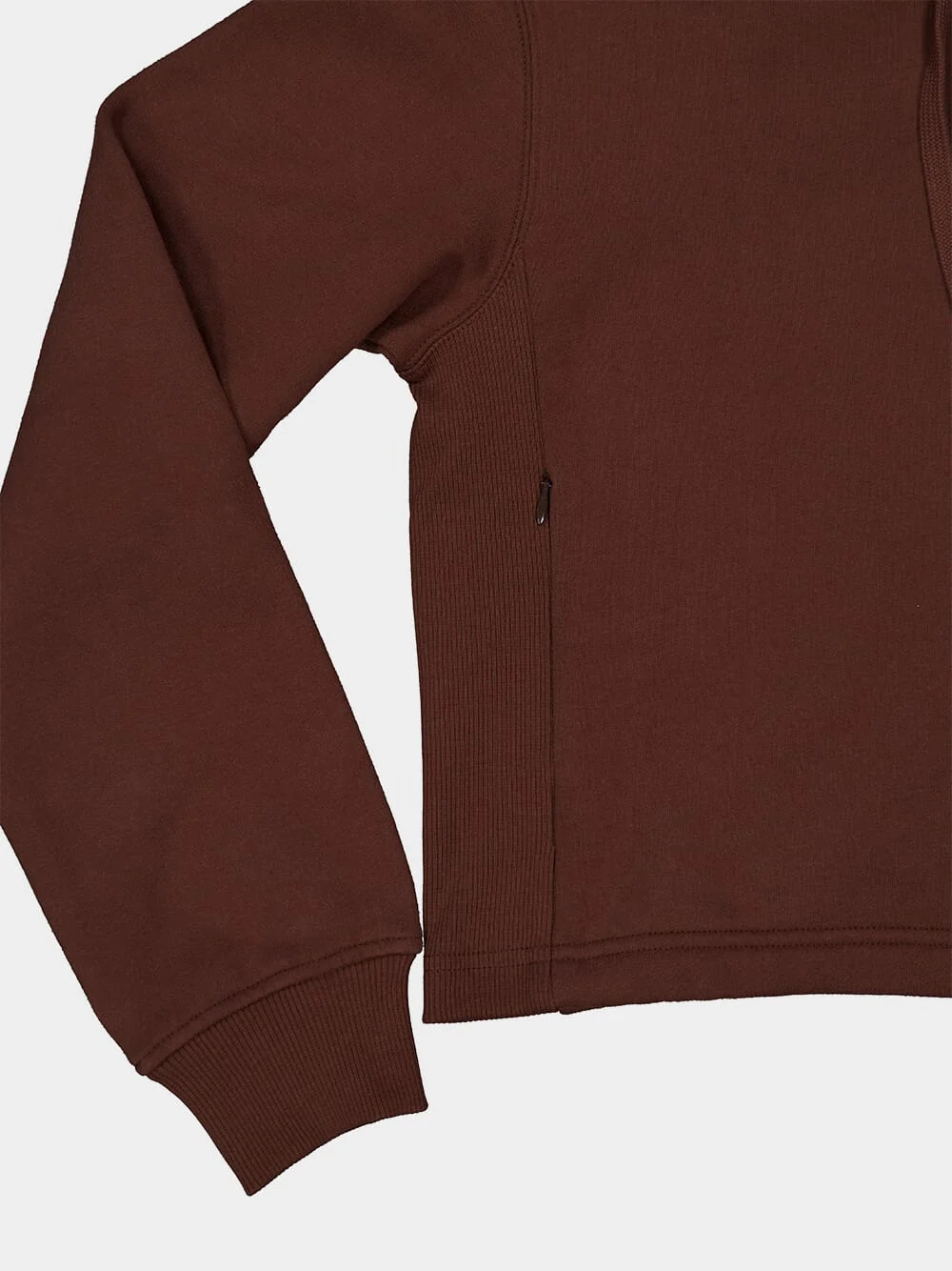 Dark Brown Cropped Hooded Sweatshirt - Image 6