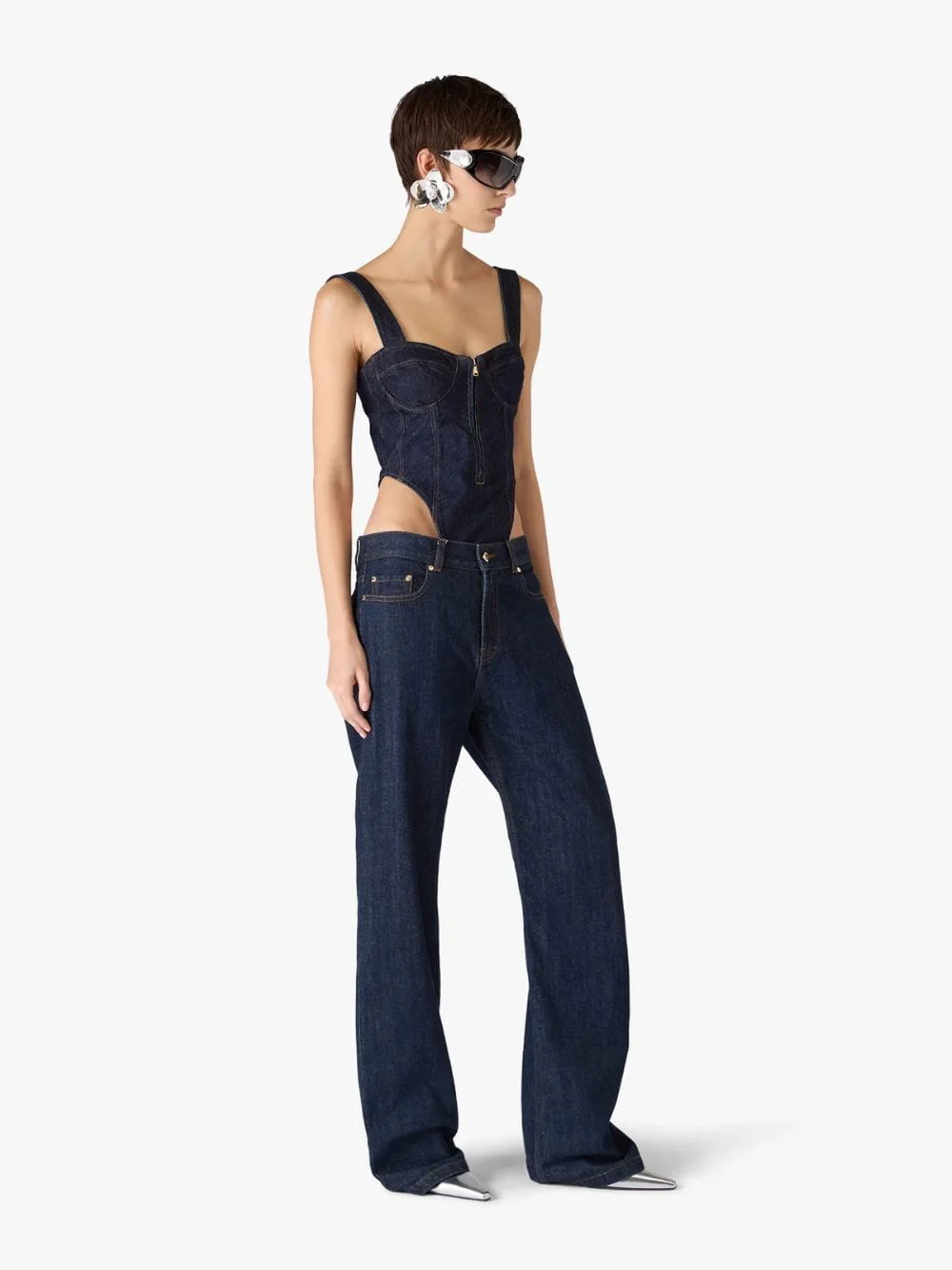 Indigo Baggy Cotton Denim Jeans - Image 2