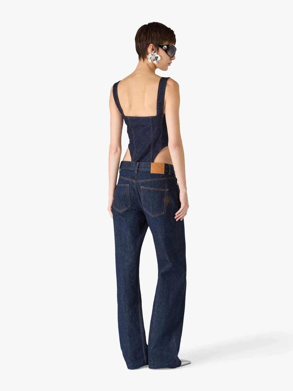 Indigo Baggy Cotton Denim Jeans - Image 4